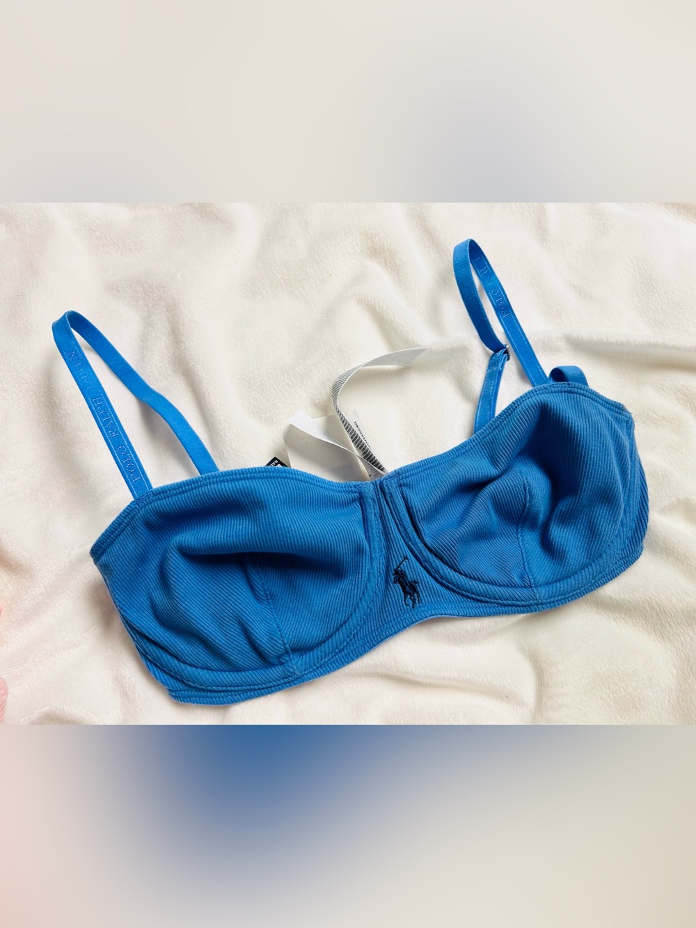Polo by Ralph Lauren Bright Blue Underwire Ribbed Bralette